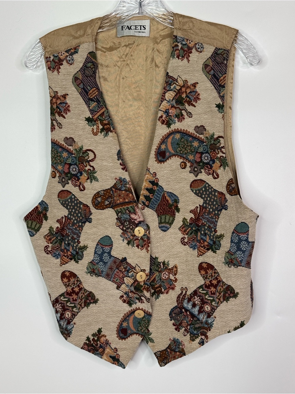 Vintage Facets Christmas Stocking Vest Size Large